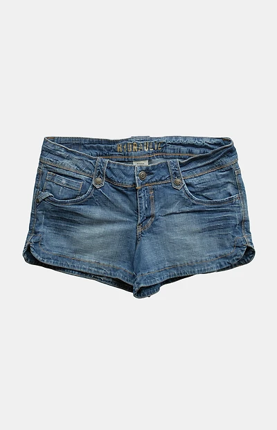 PS VINTAGE 2000s Y2K Low Rise Medium Indigo Micro Jean Shorts