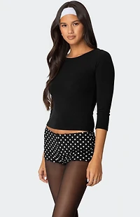 Edikted Mary Quarter Sleeve Wide Neck Top