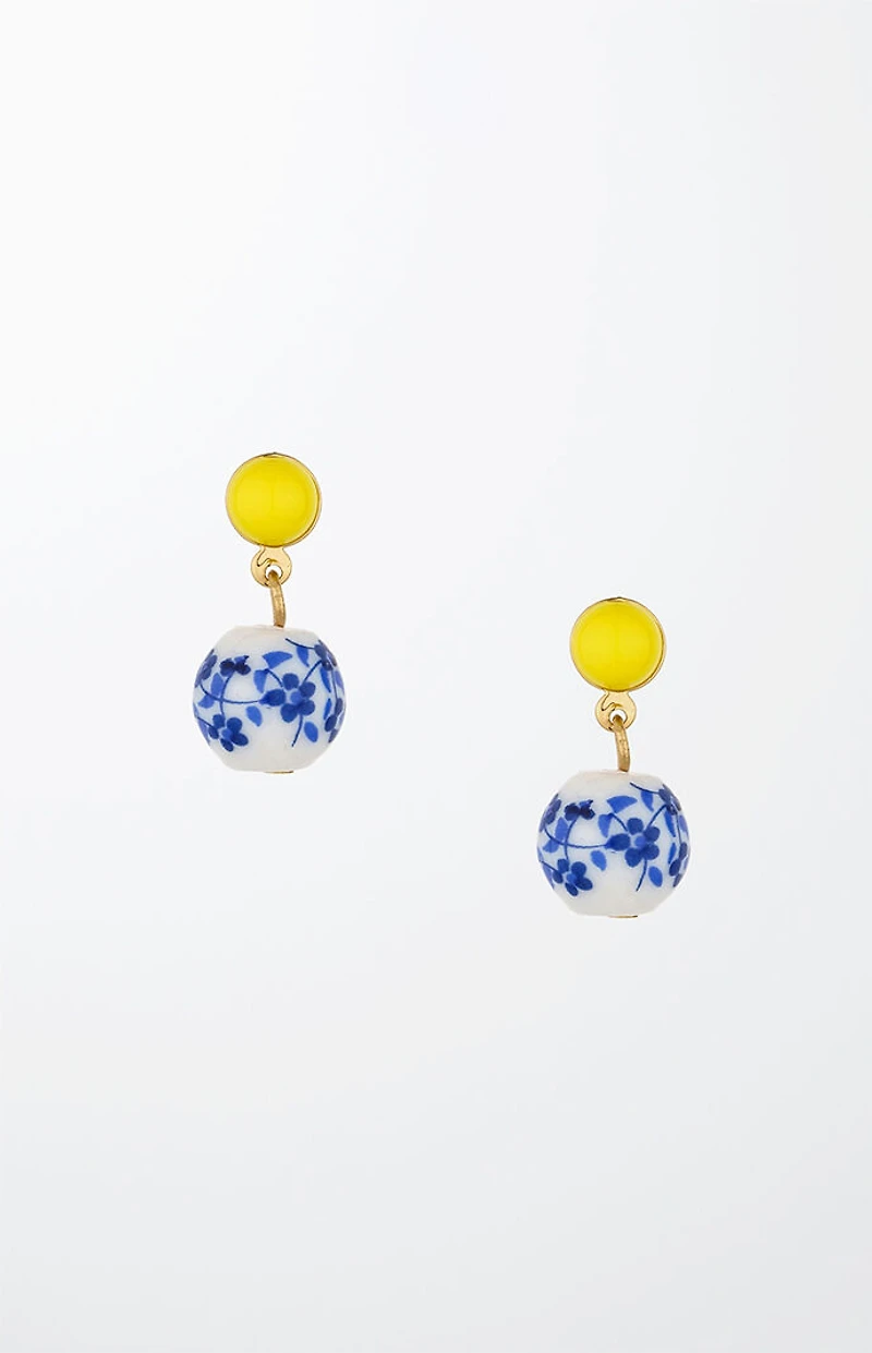 Ettika Indigo Floral Drop Earrings