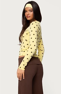 Edikted Maricelle Polka Dot Long Sleeve T-Shirt