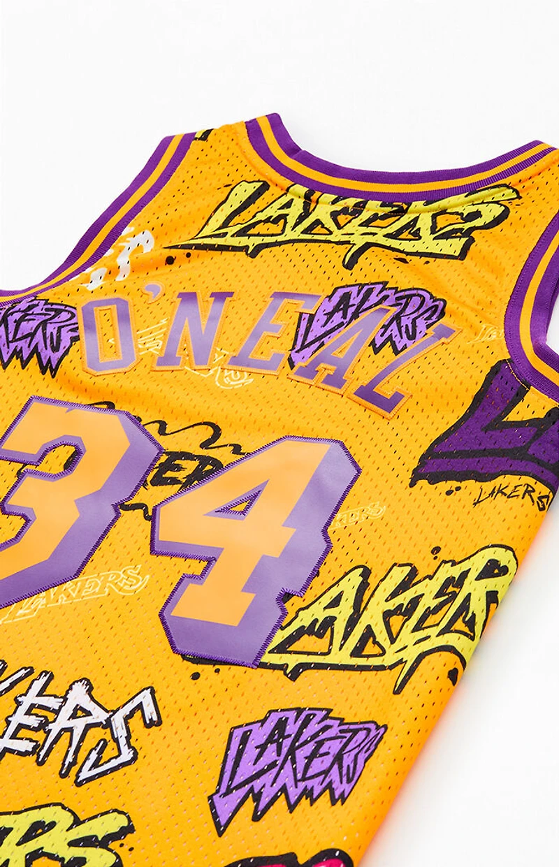 Mitchell & Ness LA Lakers Shaq Slap Sticker Jersey