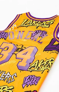 Mitchell & Ness LA Lakers Shaq Slap Sticker Jersey