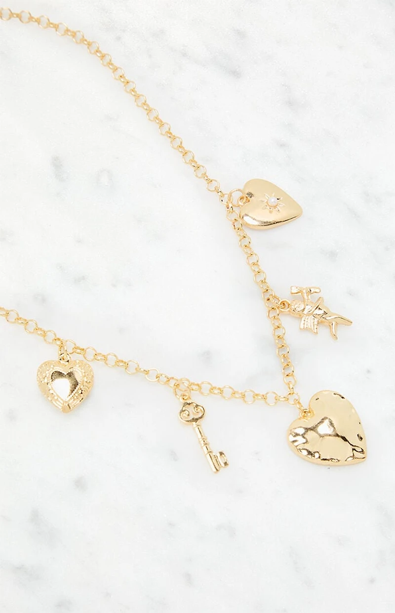LA Hearts Holly Layered Charm Necklace