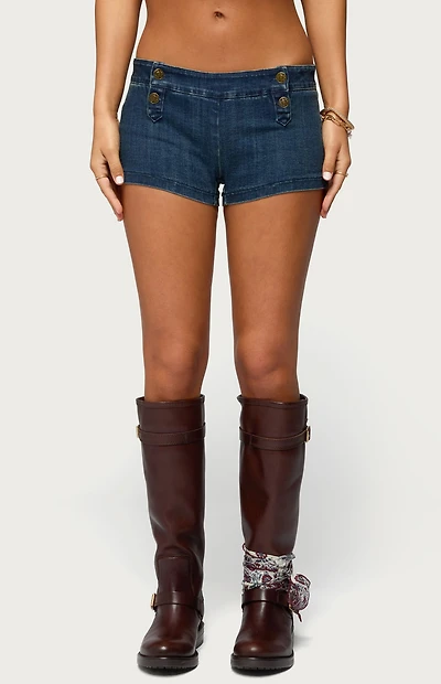 Edikted Sashe Stretchy Denim Shorts