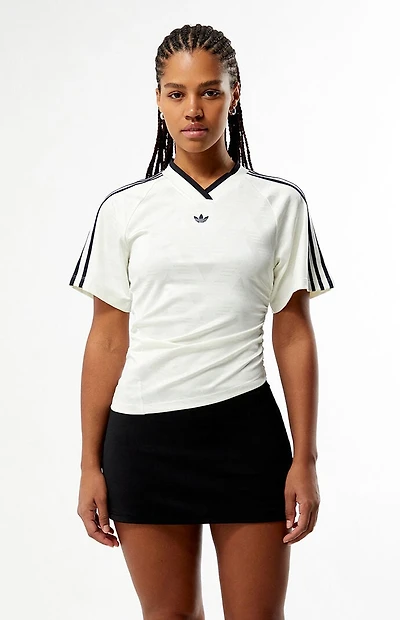 adidas Ruched Short Sleeve Football Jersey