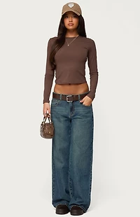 Edikted Heartly Low Rise Straight Leg Jeans