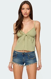 Edikted Brianne Textured Babydoll Tank Top