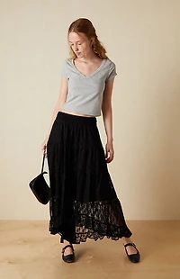 Your Favorite High-Low Lace Midi Skirt