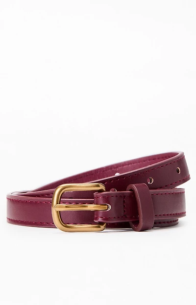John Galt Faux Leather Buckle Belt