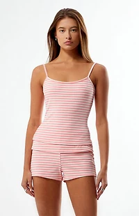 LA Hearts Striped Knit Tank & Shorts Two-Piece Set