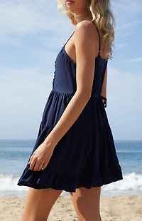 John Galt Blue Tiered Mini Dress