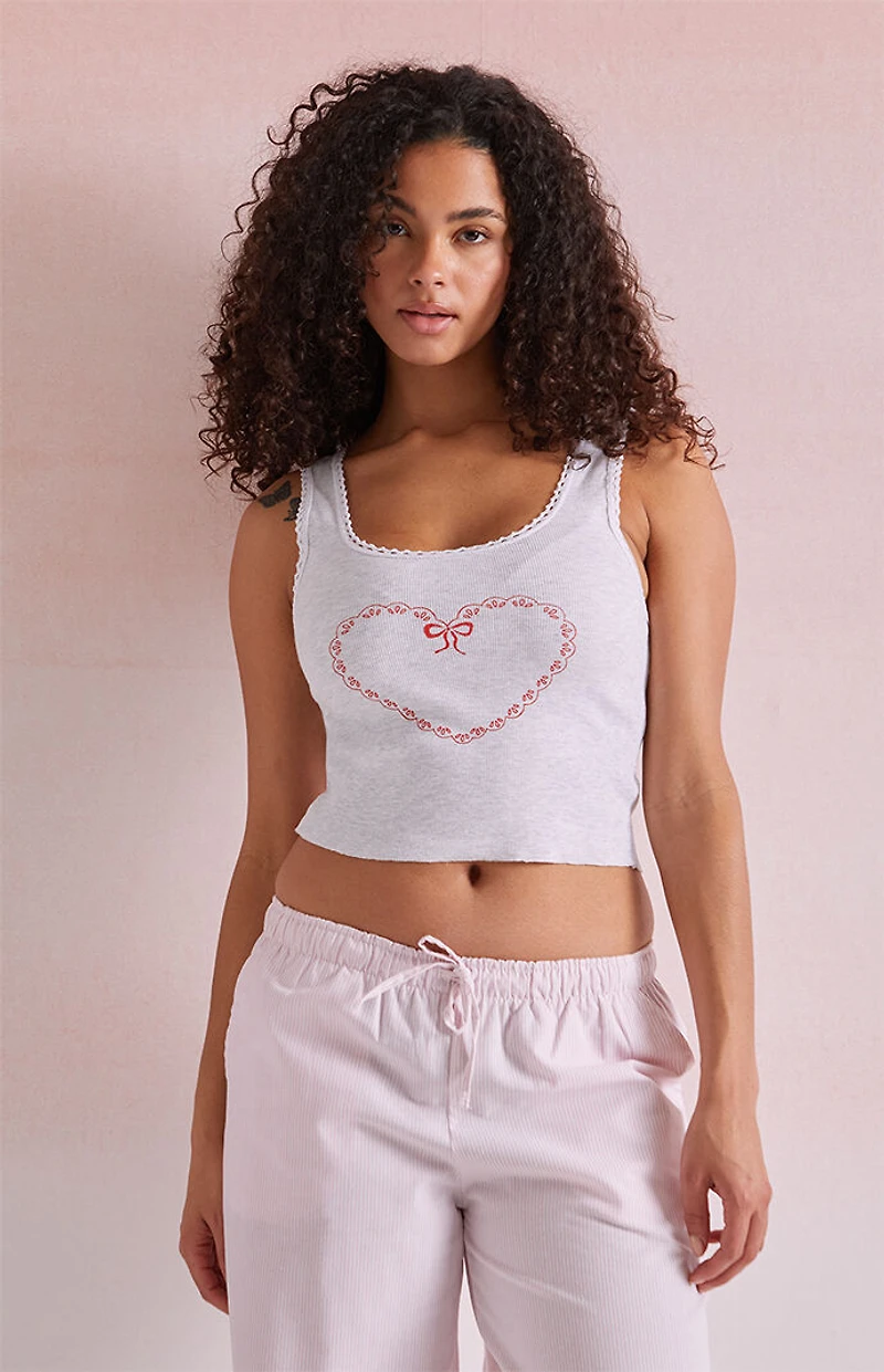 Beverly and Beck Heart Bow Tank Top