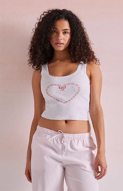 Beverly and Beck Heart Bow Tank Top