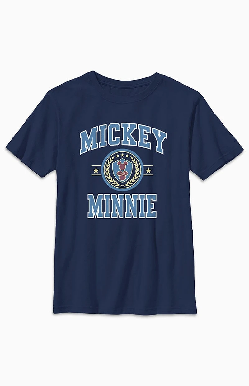 Kids Mickey Minnie College T-Shirt