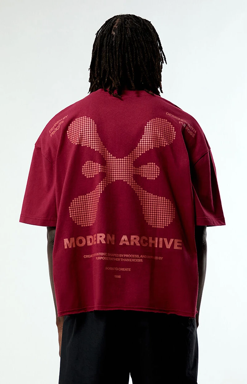 Pacsun Red Modern Archive Cropped Boxy T-Shirt