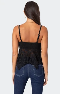 Edikted Orchid Sheer Lace Top
