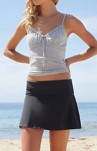 John Galt Black Flowy Mini Skirt