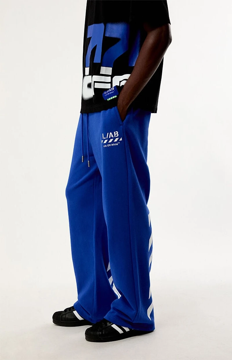 L/AB c/o Off-White Diagonal Open Hem Relaxed Sweatpants