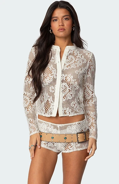 Edikted Peyson Sheer Lace Top