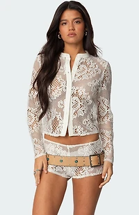 Edikted Peyson Sheer Lace Top