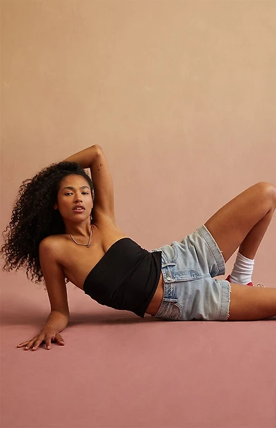 RARE DNM EDIT Light Blue A-Line Denim Mom Shorts