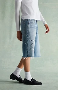 RARE DNM EDIT Peyton Extreme Jorts Star Studded Light Blue