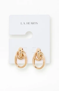 LA Hearts Oval Post Earrings
