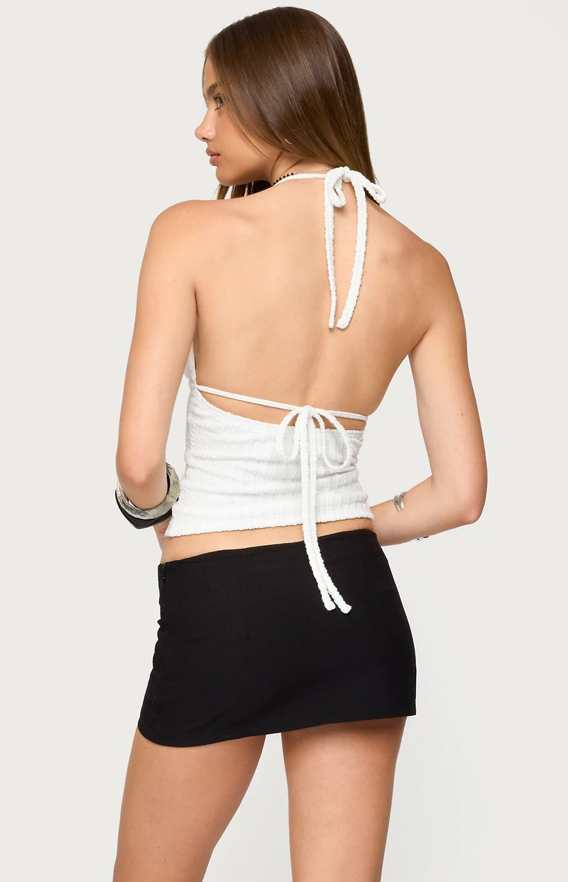 Edikted Powell Textured Cut Out Halter Top
