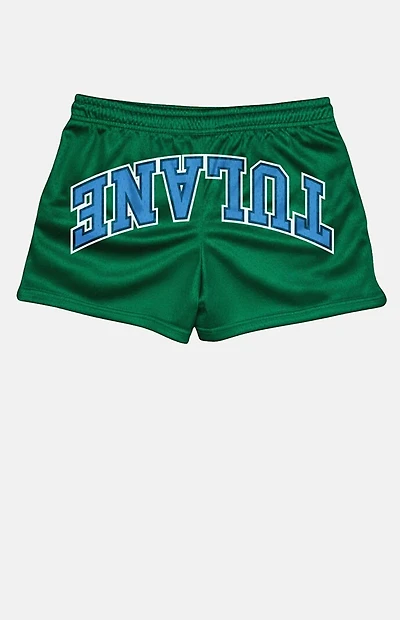 UPSIDE Tulane University Green Waves Mini Mesh Shorts