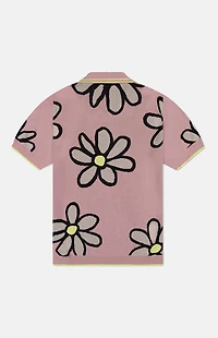 WeSC America Inc Mauve Daisy Short Sleeve Polo Cardigan