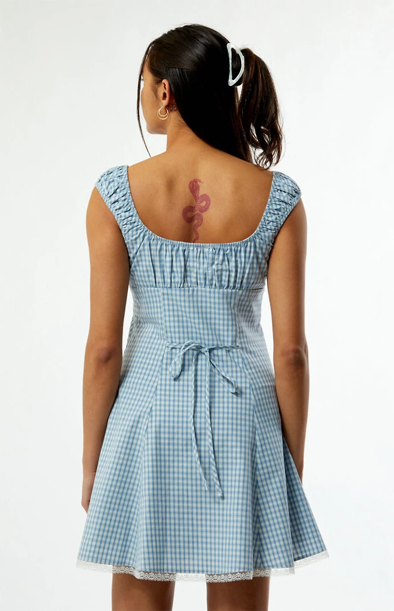 Your Favorite Plaid Tie Front Mini Dress