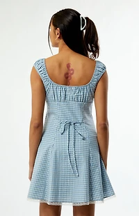 Your Favorite Plaid Tie Front Mini Dress