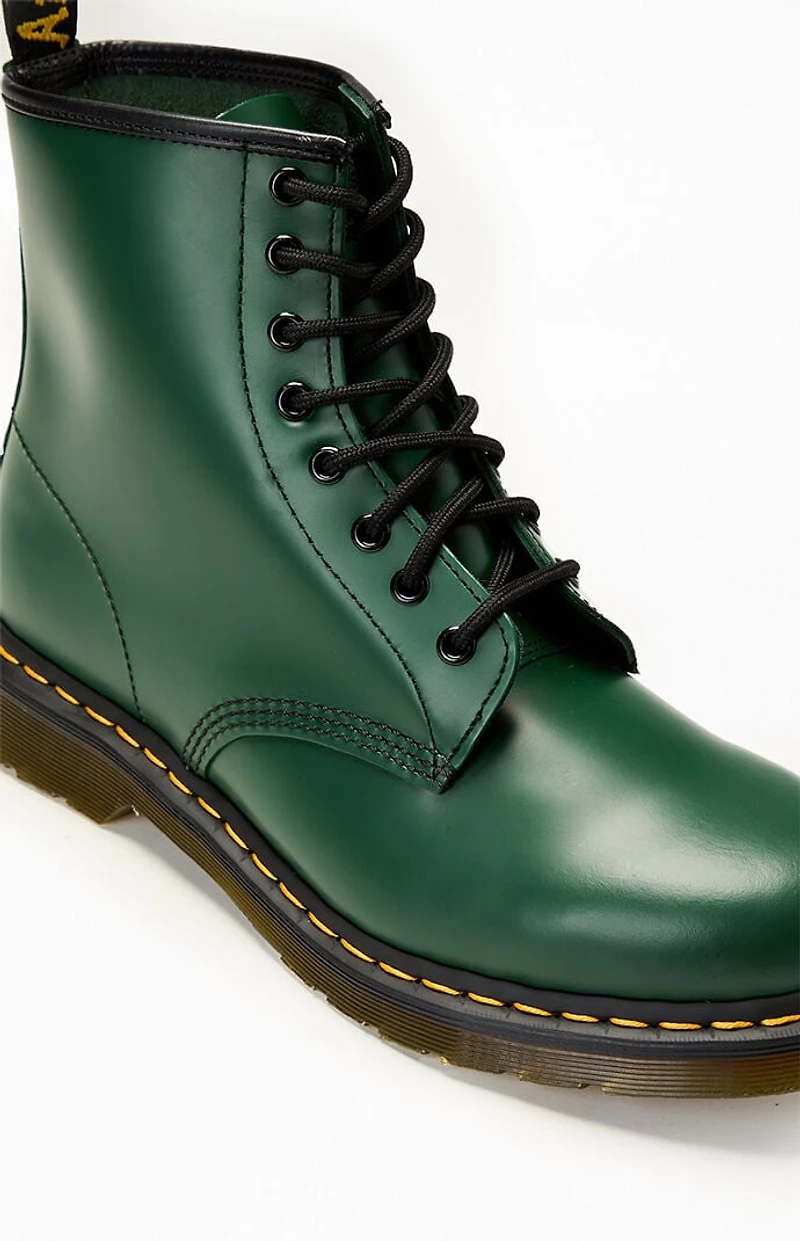Dr Martens 1460 Green Leather Lace Up Boots