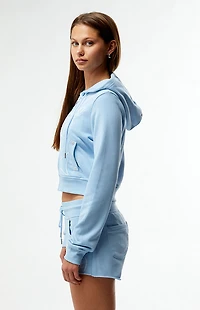 True Religion Shrunken Cropped Zip Up Hoodie