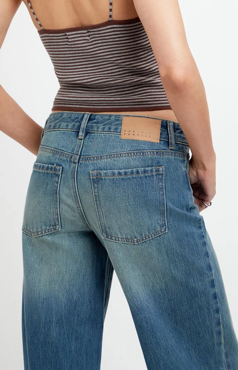 Pacsun Casey Low Rise Baggy Jeans Medium Blue Washed