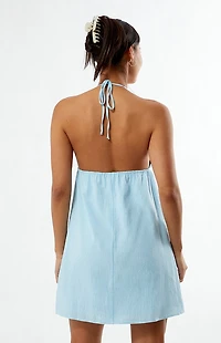 Your Favorite Beaded Halter Babydoll Mini Dress