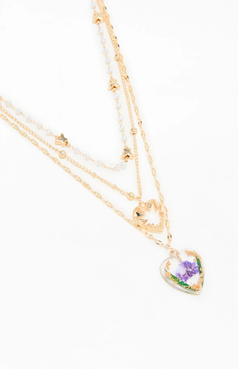 LA Hearts Fleur Layered Necklace