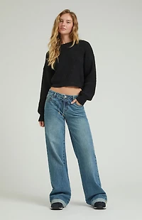 Pacsun Casey Low Rise Baggy Jeans Drawstring Medium Indigo
