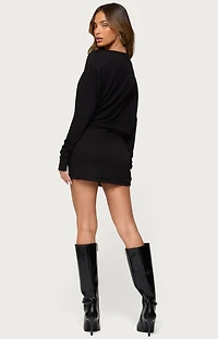 Edikted Romelia Cowl Neck Mini Dress