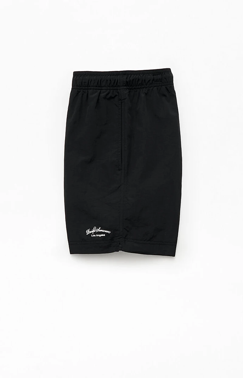 Pacsun Black Collegiate 6.5" Swim Trunks