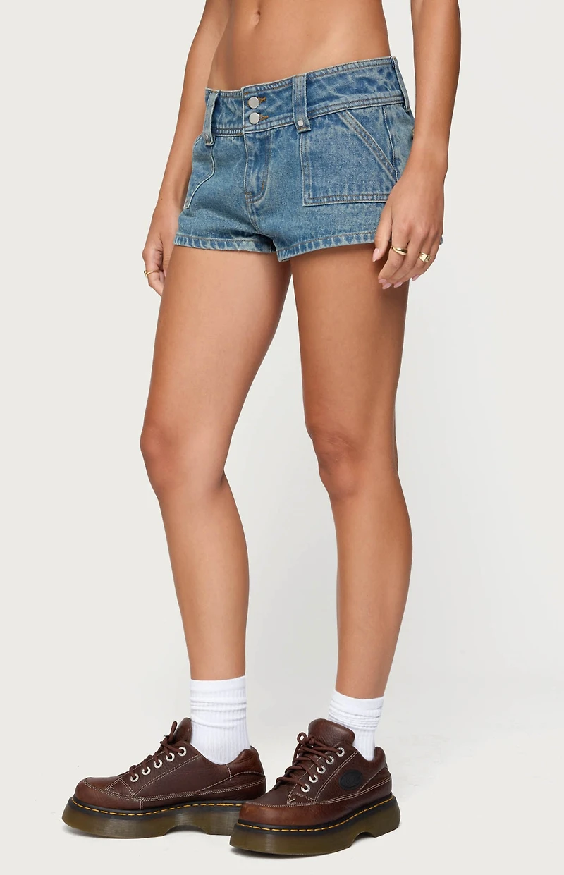 Edikted Keinan Low Rise Denim Shorts