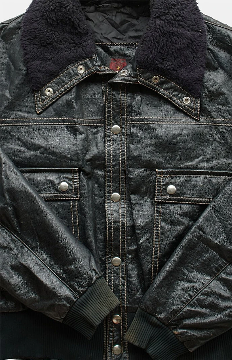 PS VINTAGE Black 2000s Leather Jacket