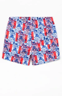 Pabst Blue Ribbon 4" Swim Trunks