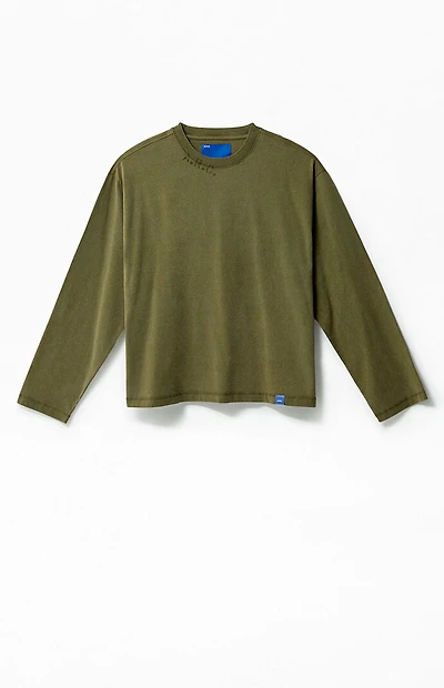 A.R.C. Green Vintage Wash Heavyweight Oversized Long Sleeve T-Shirt