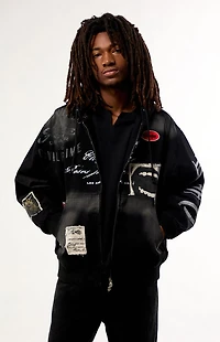 Civil Outliers Distressed Zip Up Hoodie