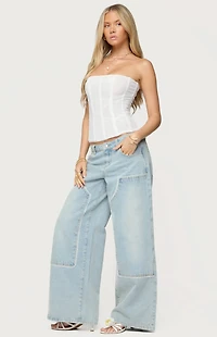 Edikted Teela Lacey Low Rise Carpenter Jeans