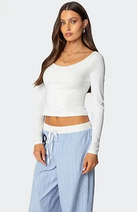 Edikted Millicent Wide Scoop Neck Top