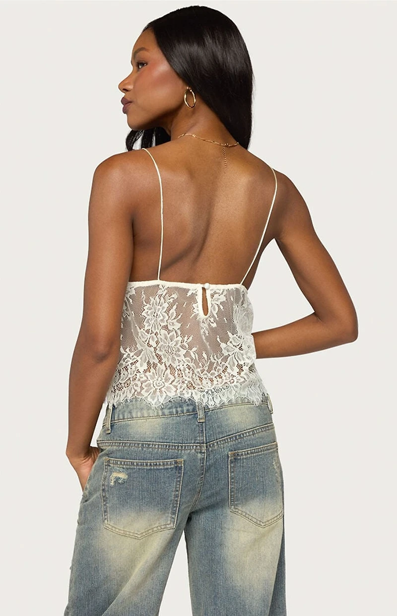 Edikted Ottilie Lace & Satin Top
