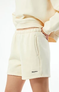 Rhythm Cream Logo Fleece Sweat Shorts