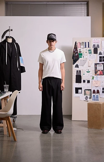 FIELD OF STUDY by Pacsun Black Kane Wide Leg Baggy Trousers